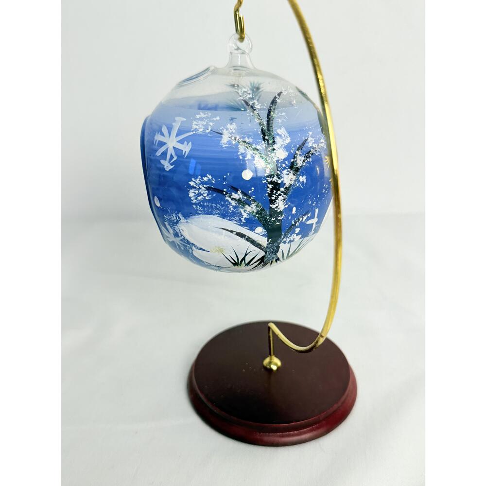 Siskiyou Hand Painted Glass Tea Light Snowman Candle Holder Ornament